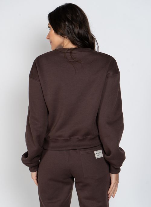 Moletom Billabong Care Palmin Kendal Etiqueta Marrom Escuro