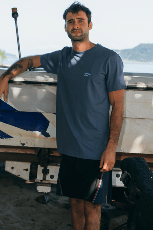 Camiseta Billabong M/C Palms In The Sun Azul Escuro