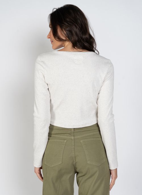 Blusa Billabong M/L Long Sleeve Baby Tee Off White