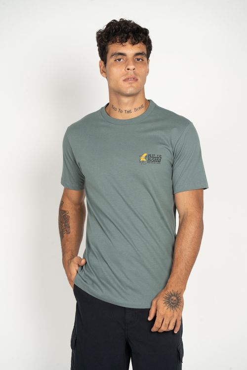 Camiseta Billabong M/C Happy Fins Verde Escuro