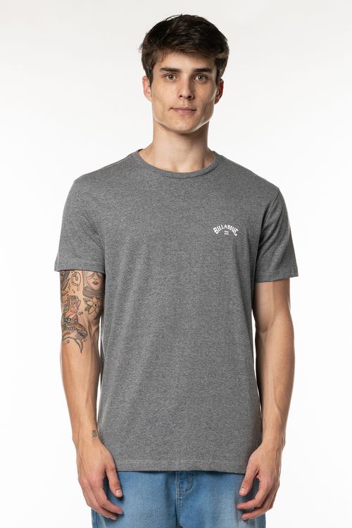 Camiseta Billabong M/C Small Arch Cinza Medio Mescla