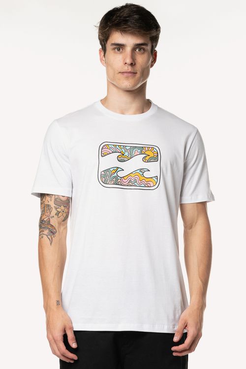 Camiseta Billabong M/C Crayon Wave II Branco