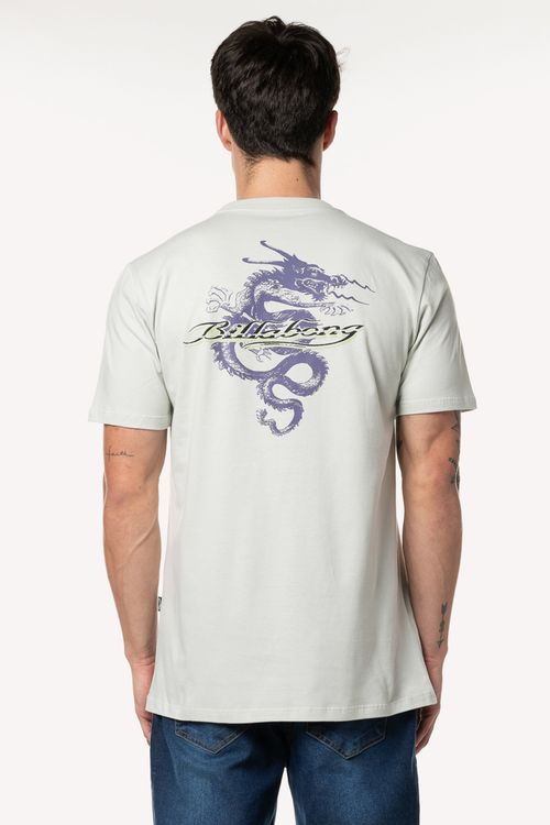 Camiseta Billabong M/C Enter The Dragon Cinza Claro