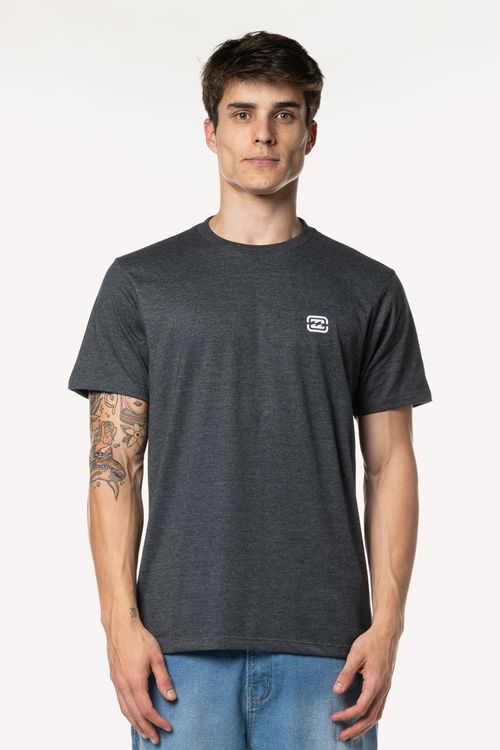 Camiseta Billabong M/C Bracket Wave Cinza Escuro Mescla
