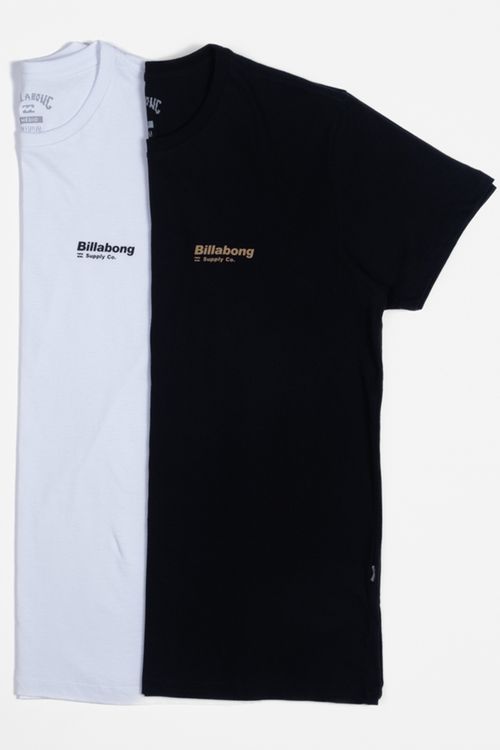 Camiseta Billabong M/C 2-Pack Walled Branco e Preto