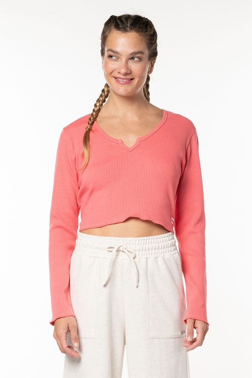 Blusa Billabong M/L Notch Rosa Escuro