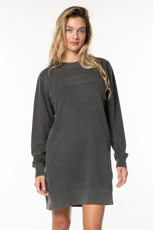 Vestido Billabong Take Me Out Cinza Escuro