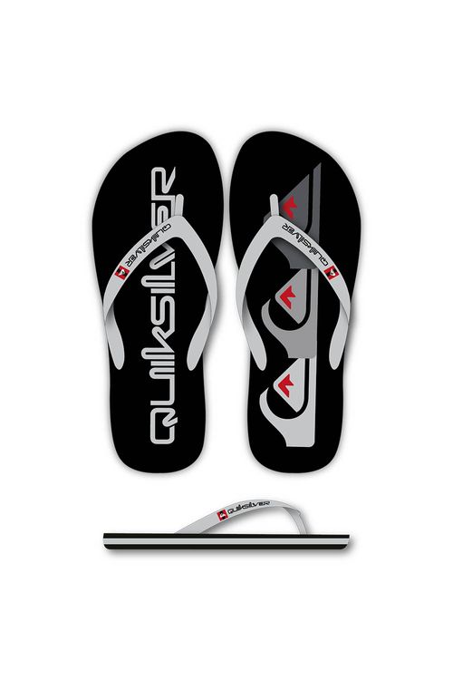 Chinelo Quiksilver Molokai Three Logo Preto