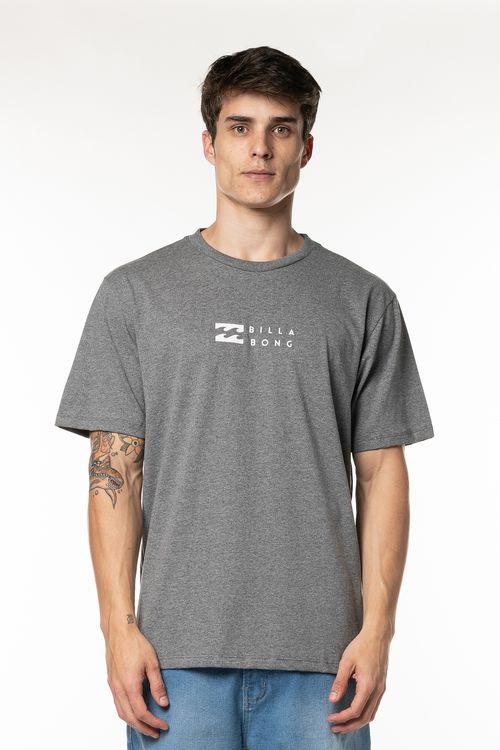 Camiseta Manga Curta United Billabong Cinza Mescla