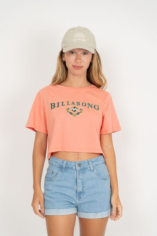 Blusa Billabong M/C Throwback Tee Salmao