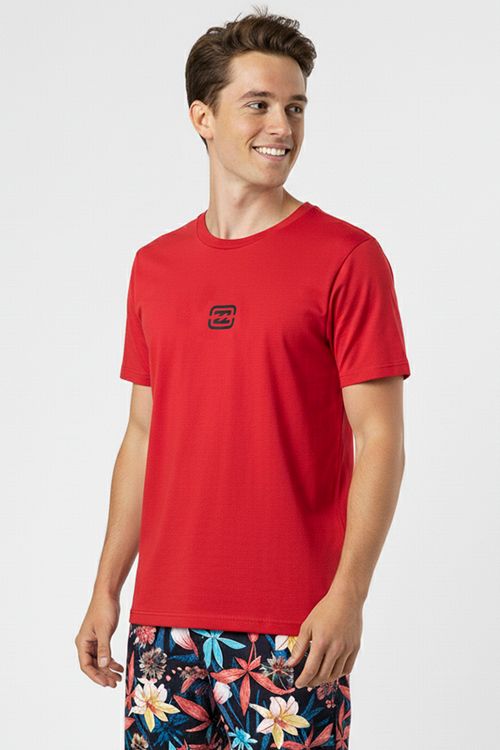 Camiseta Billabong M/C Bracket Wave Color Tn Vermelho
