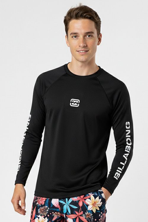 Camiseta Billabong Surf M/L Surf Bracket Wave Tn Preto