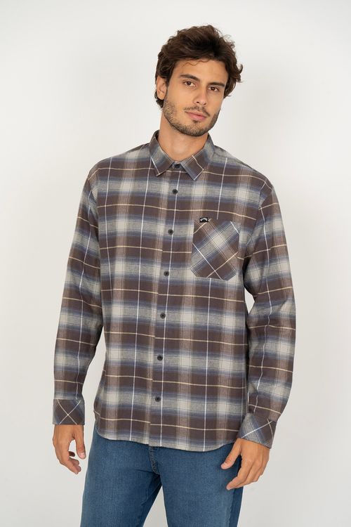 Camisa Billabong M/l Coastline Flannel Marrom